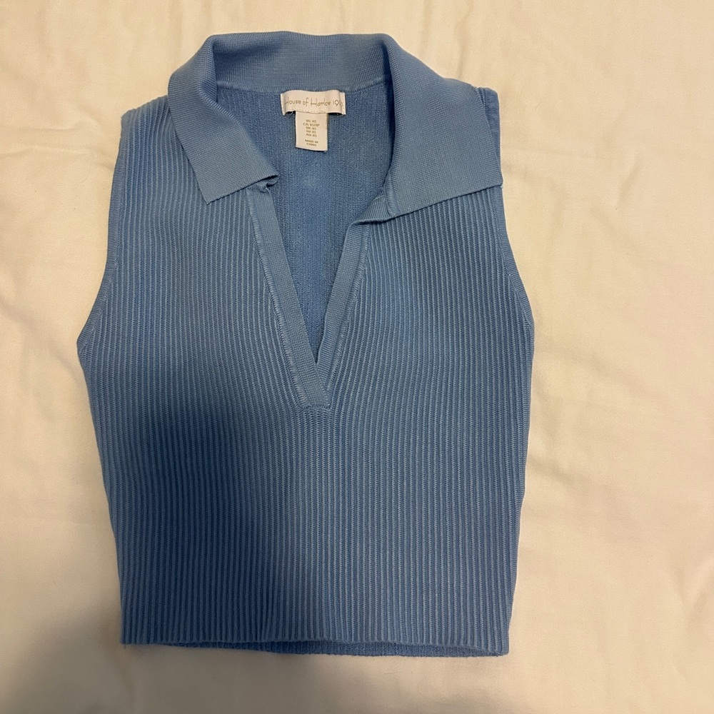 Preppy knit House of Harlow collared tank
